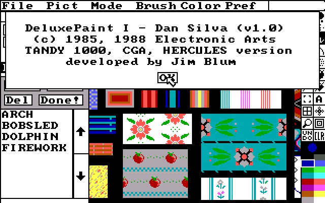 Deluxe Paint I - About